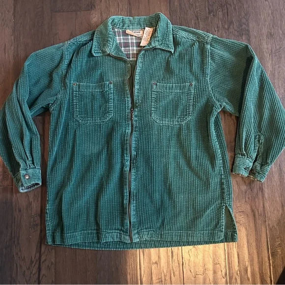 Vintage Sutton Supply Co. Teal Corduroy Zip Jacket (M) 100% cotton - Picture 3 of 8